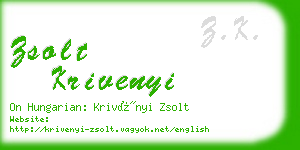 zsolt krivenyi business card